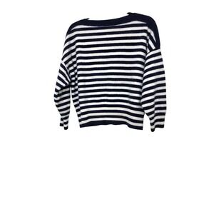 J.Crew Pirate Navy & White Striped 100% Cashmere Sweater Size 2XL Soft & Cozy